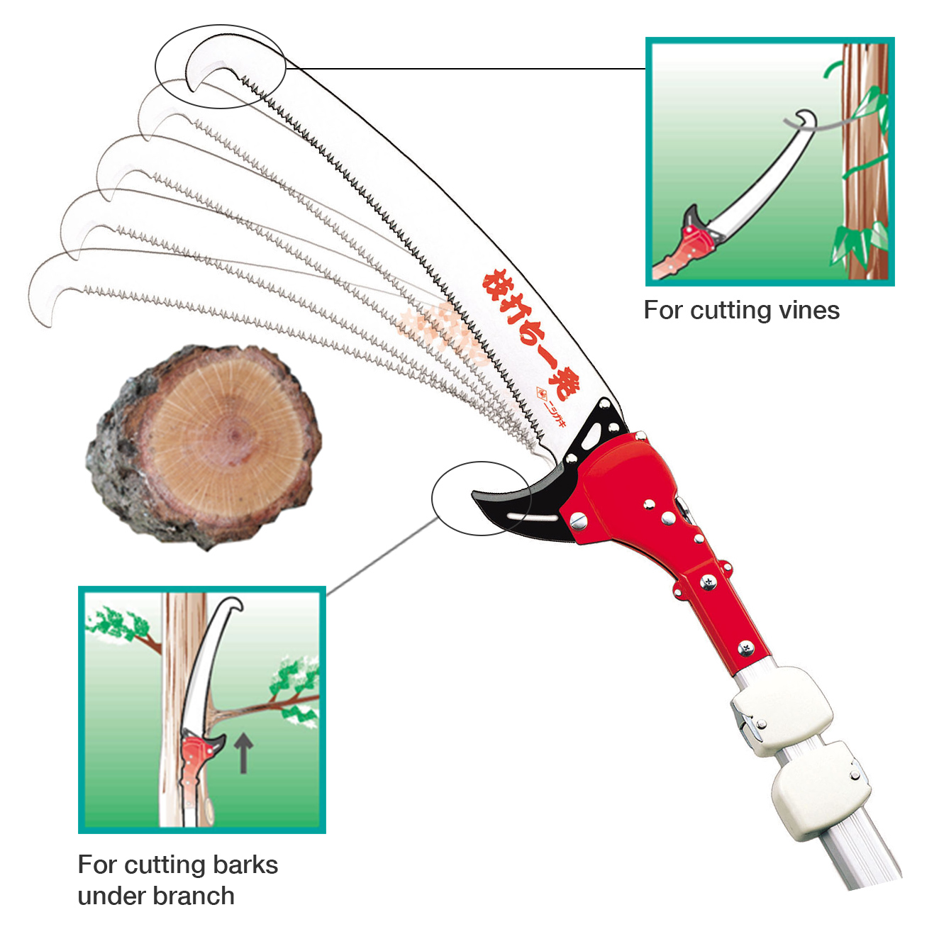 For cutting vines   For cutting barks under branch